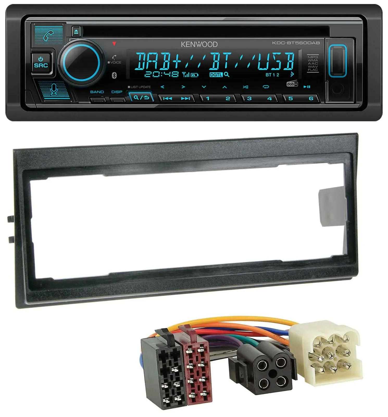 Kenwood Bluetooth DAB CD MP3 USB Autoradio für Volvo 740, 760 (1982-1992)