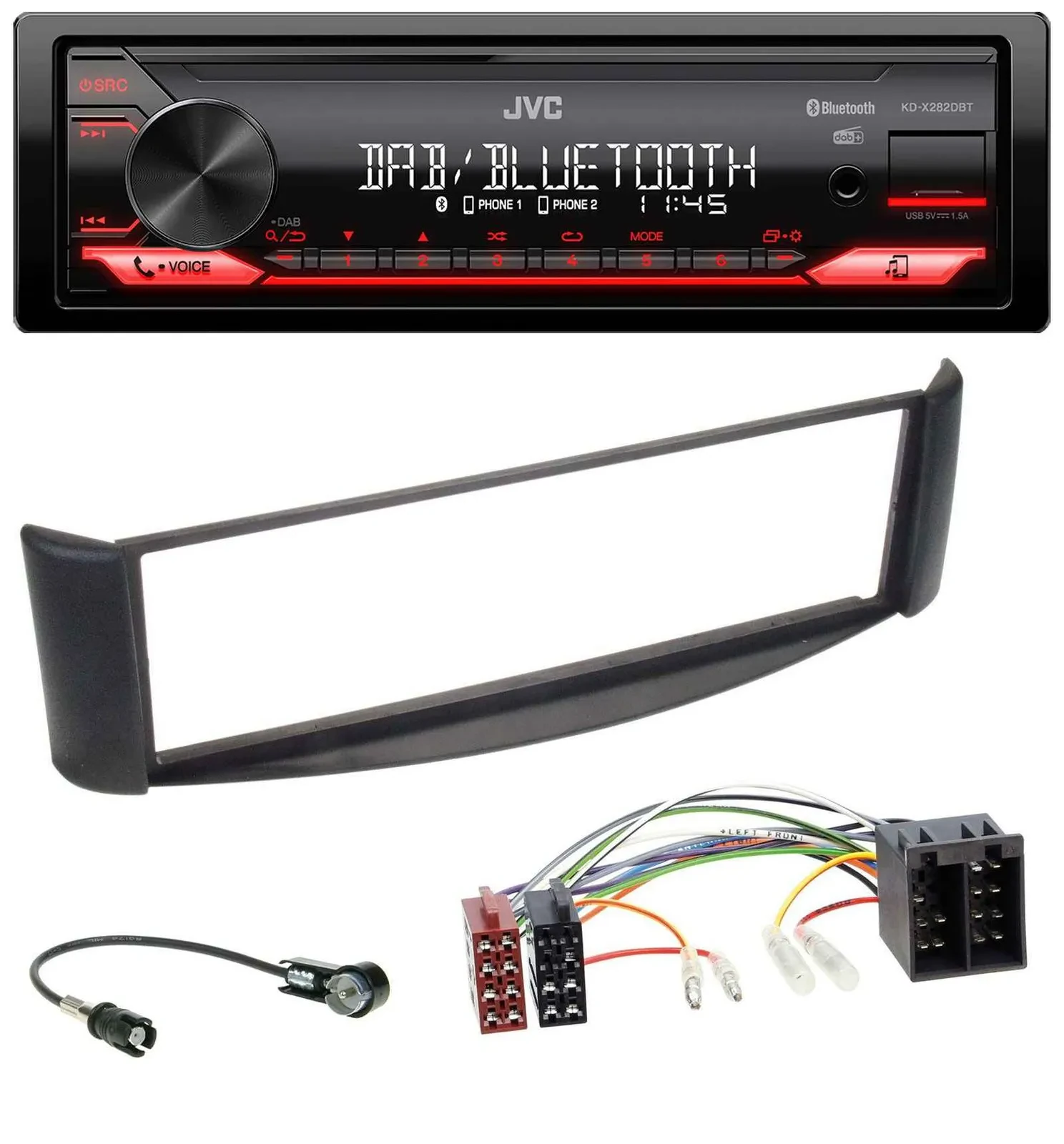 JVC Bluetooth USB DAB MP3 Autoradio für Smart ForTwo (1998-2007)