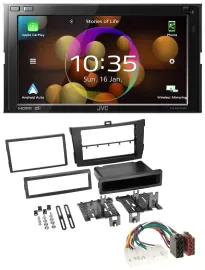 JVC DAB MP3 2DIN Bluetooth USB Autoradio für Toyota Corolla 09-13 schwarz