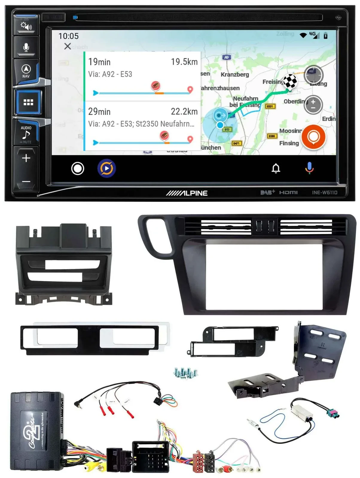 Автомагнитола Alpine 2DIN для Audi Q5 (2008–2017), Bluetooth, DAB, USB, TMC, поддержка кнопок на руле