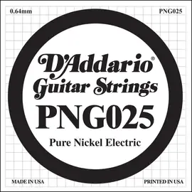 Струна для электрогитары D'Addario PNG025 XL Pure Nickel, никель, калибр 25