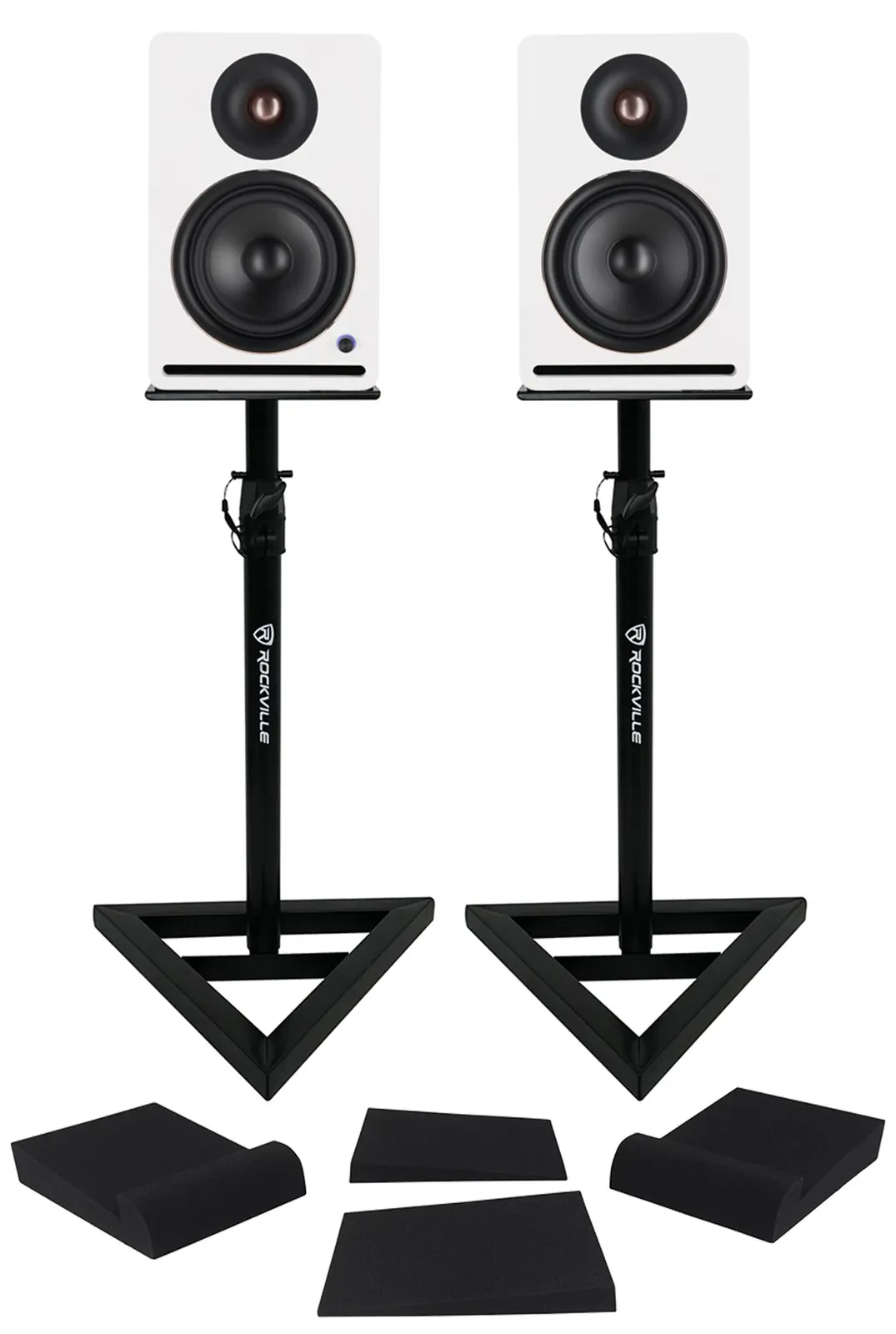 Активная акустическая система Rockville APM6W v2 6.5", USB/Bluetooth (набор, пара) со стойками и изоляционными прокладками