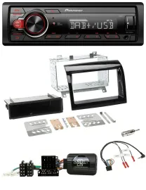 Автомагнитола для Fiat Ducato Pioneer 1 DIN, DAB, USB, совместима с кнопками на руле, черный глянец