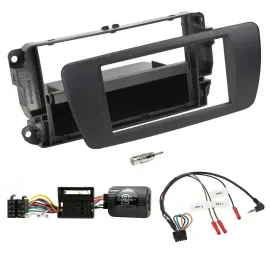 Einbauset Lenkradadapter DIN Autoradio für Seat Ibiza nitschwarz