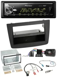 Автомагнитола Pioneer Bluetooth USB DAB для Alfa Romeo Mito 2008–2014, черный, поддержка кнопок на руле