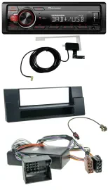 Автомагнитола Pioneer 1 DIN, MP3, DAB, USB, AUX для BMW X5 (E53) и 5 Series (E39) с карманом, Quadlock