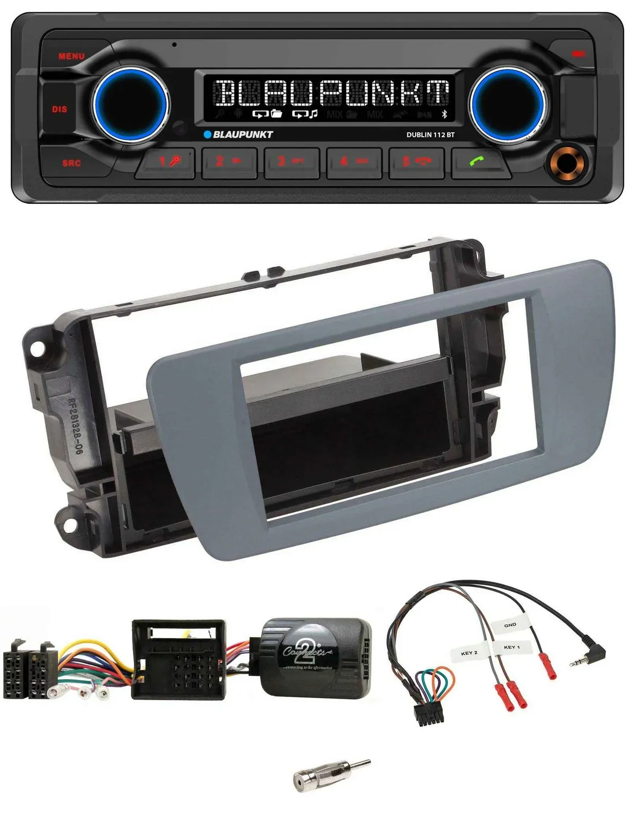 Blaupunkt MP3 Bluetooth USB Lenkrad Autoradio für Seat Ibiza conemaragrau