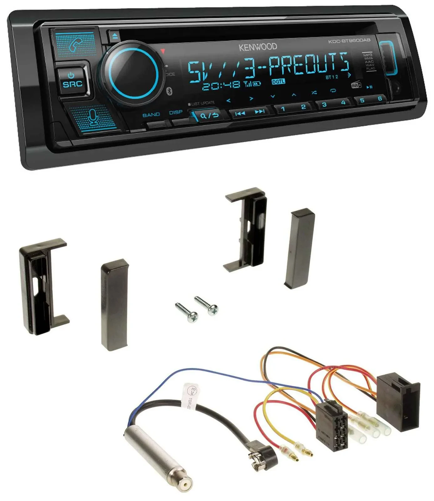 Автомагнитола для Audi TT (1998–2006) Kenwood Bluetooth, USB, CD, MP3, DAB, ISO