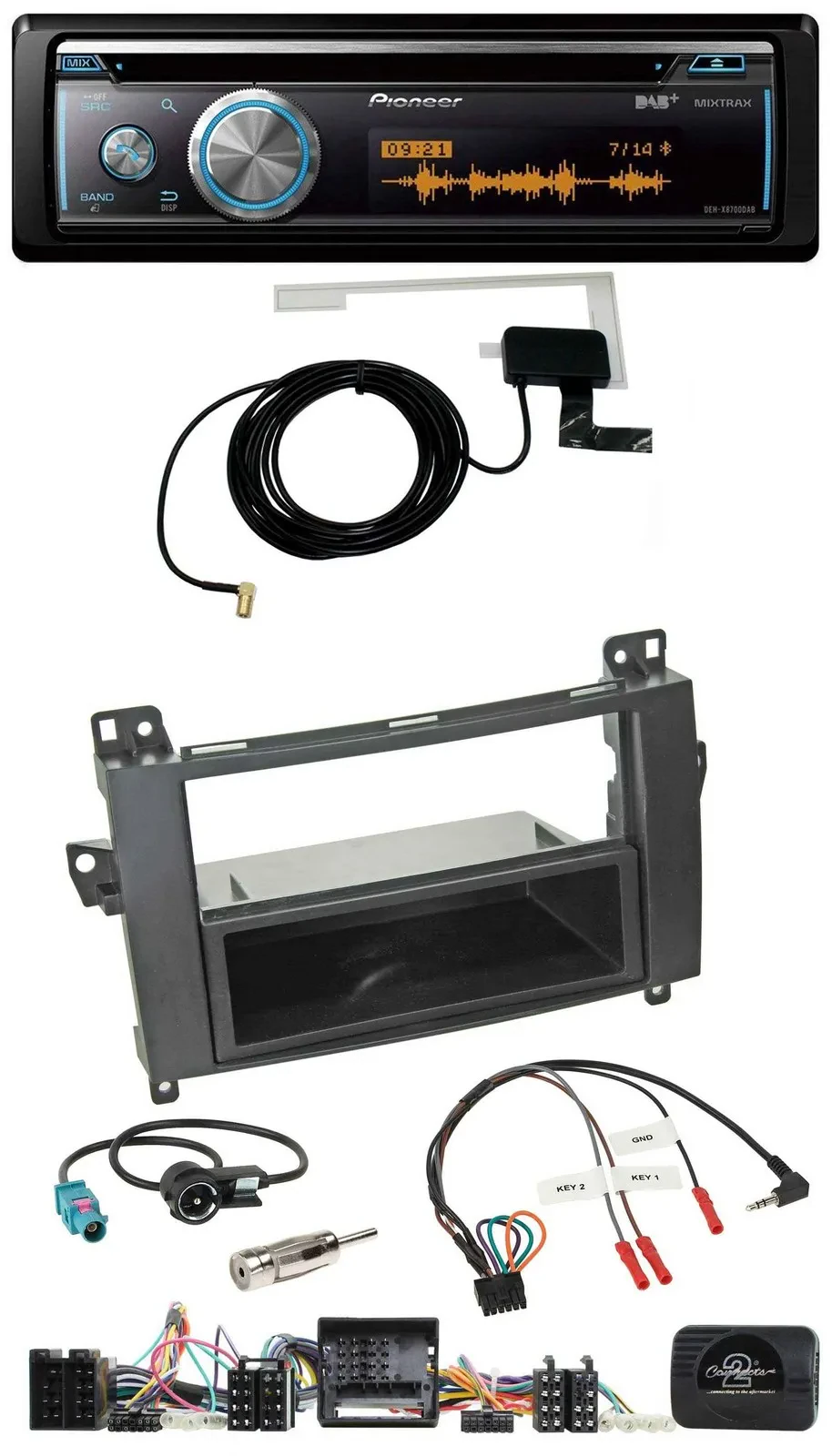 Pioneer Bluetooth DAB Lenkrad USB CD Autoradio für Mercedes A-Klasse W169 B-Klas