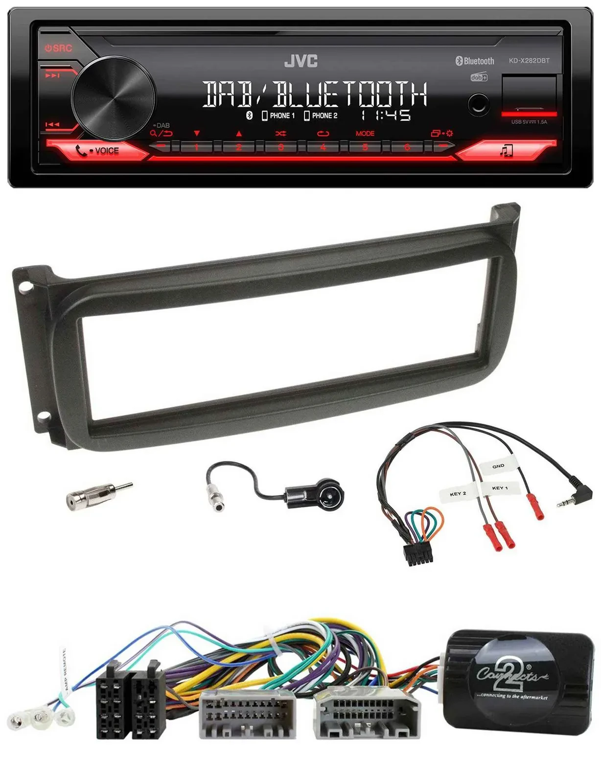 JVC Bluetooth USB DAB Lenkrad Autoradio für Chrysler Dofge RAM ab 2002