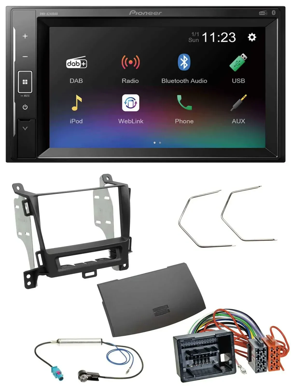 Автомагнитола для Opel Zafira Pioneer 2-DIN, DAB, MP3, Bluetooth, USB, черный