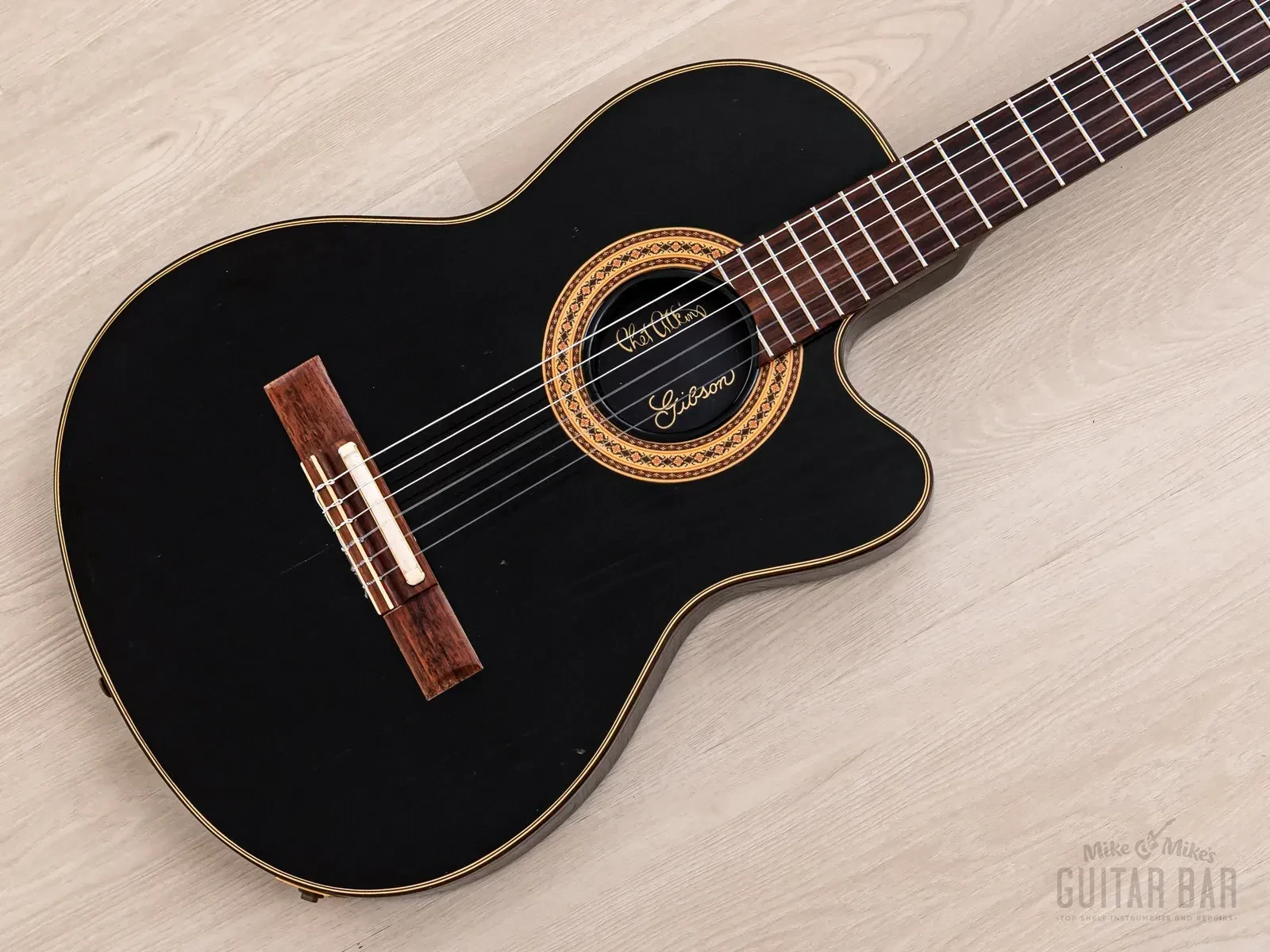 1990 Gibson Chet Atkins CE Classical Cutaway Acoustic Electric Ebony w/ Case