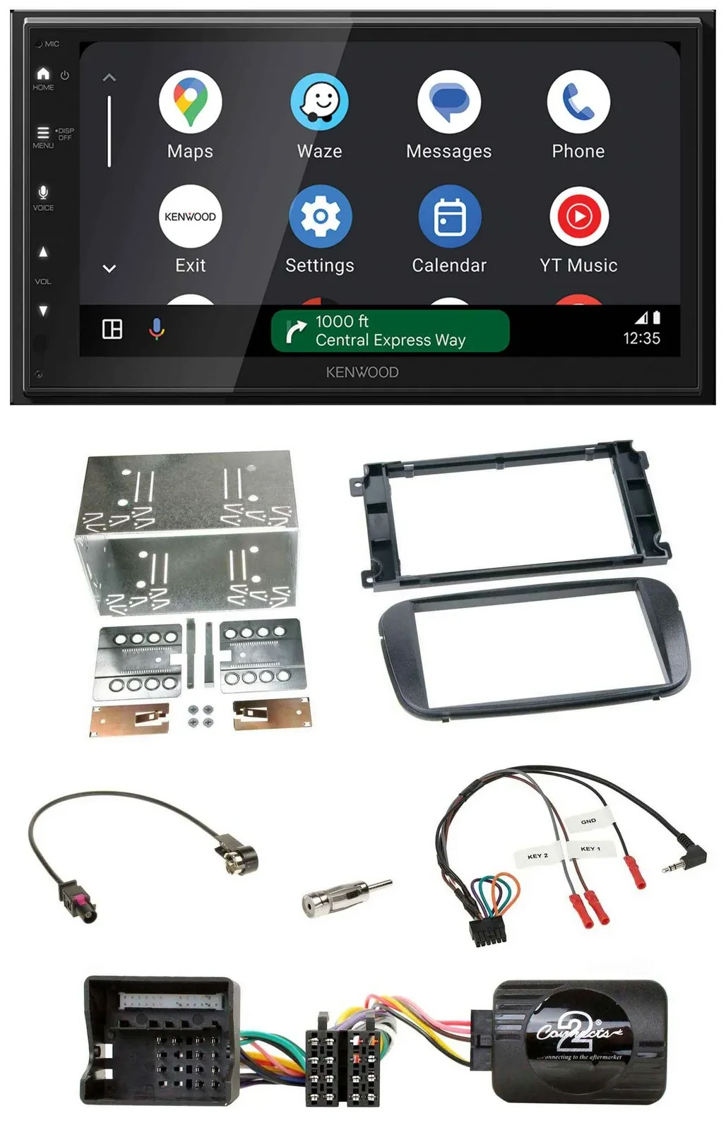 Kenwood DAB Bluetooth USB Lenkrad 2DIN Autoradio für Ford Focus C Max Galaxy Pro