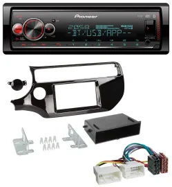 Автомагнитола Pioneer для Kia Rio UB (с 2015) Bluetooth, USB, MP3, DAB, чёрный глянец