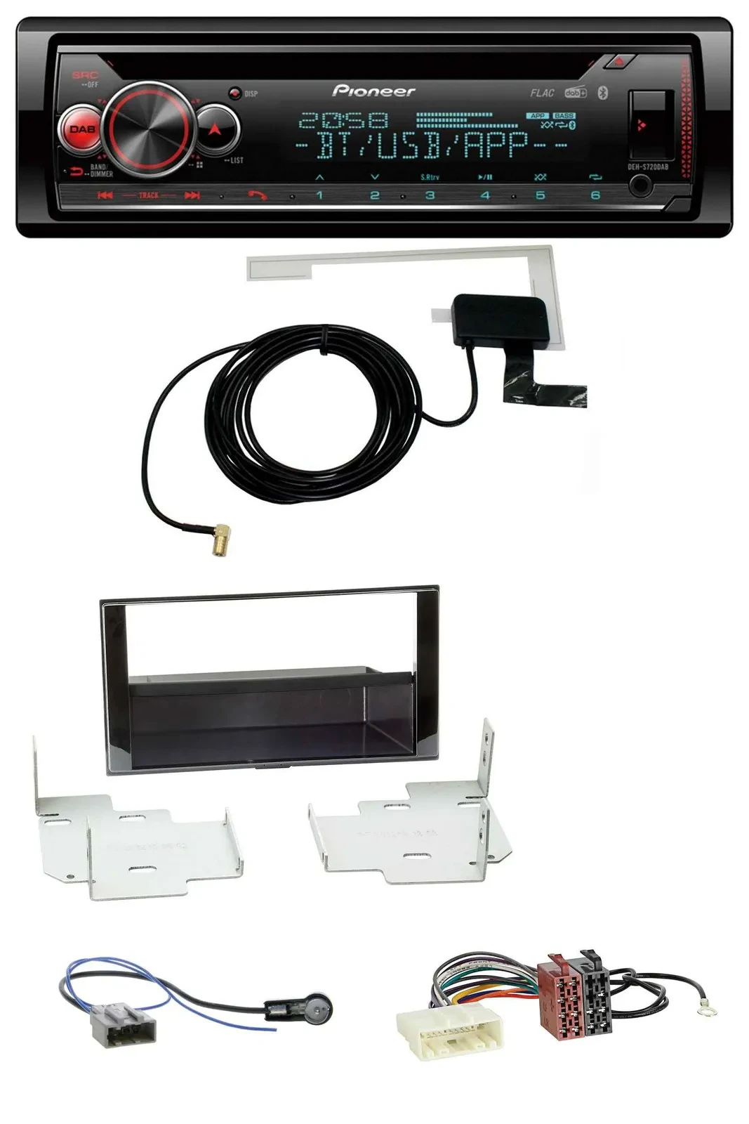 Pioneer DAB CD MP3 USB Bluetooth Autoradio für Nissan Micra (2013-2017) piano