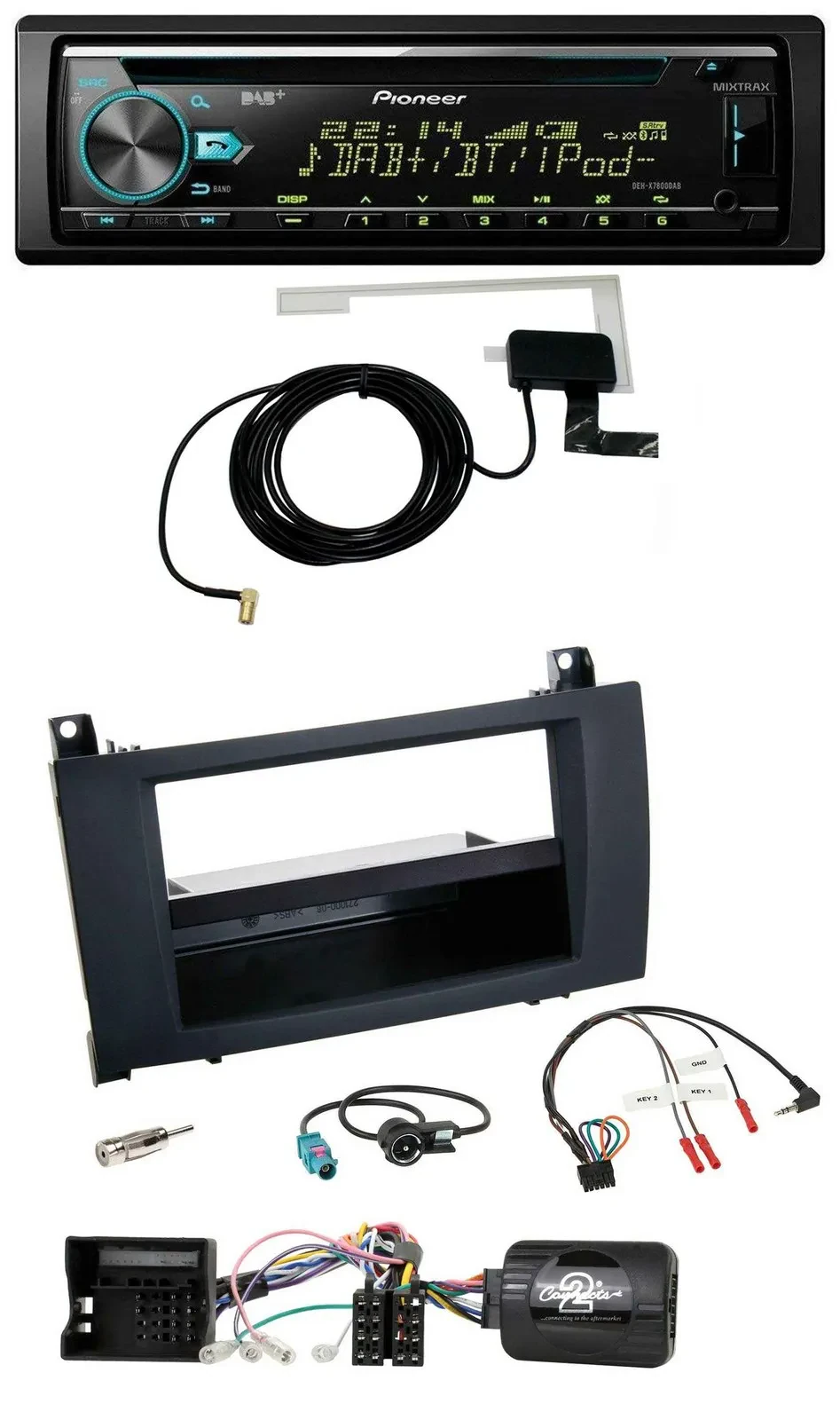 Pioneer MP3 Lenkrad CD USB DAB Autoradio für Mercedes SLK R171 2004-2011