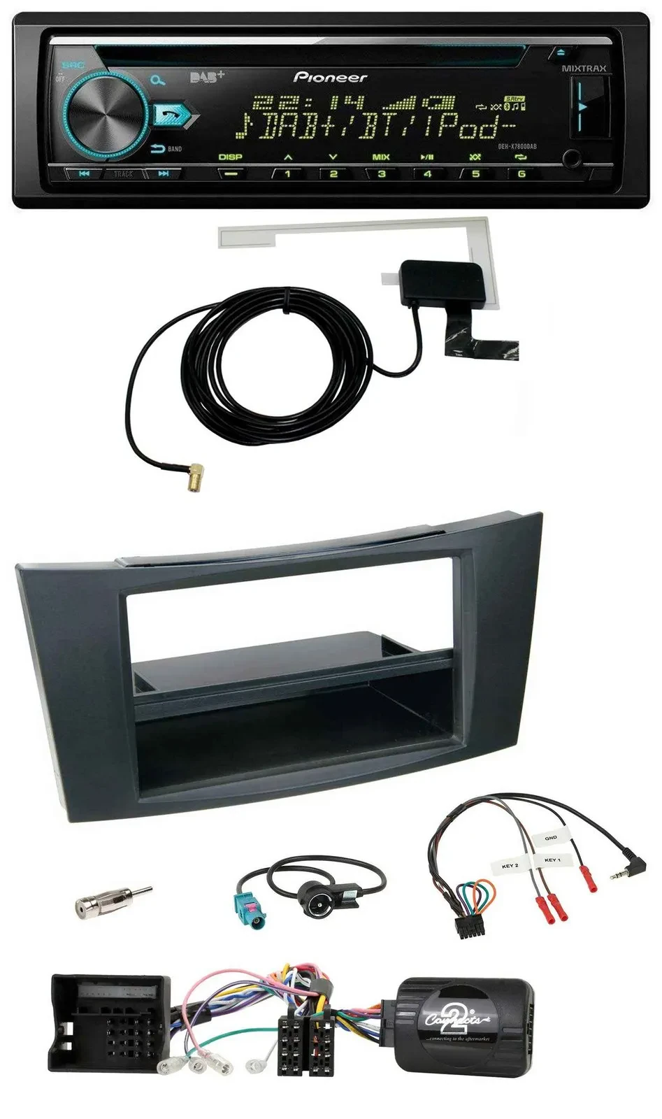 Автомагнитола для Mercedes E-Class W211 2002–2008 Pioneer CD USB DAB MP3, поддержка кнопок на руле