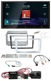 JVC USB Bluetooth 2DIN DAB Lenkrad Autoradio für Opel Corsa D matt-chrom 09-14