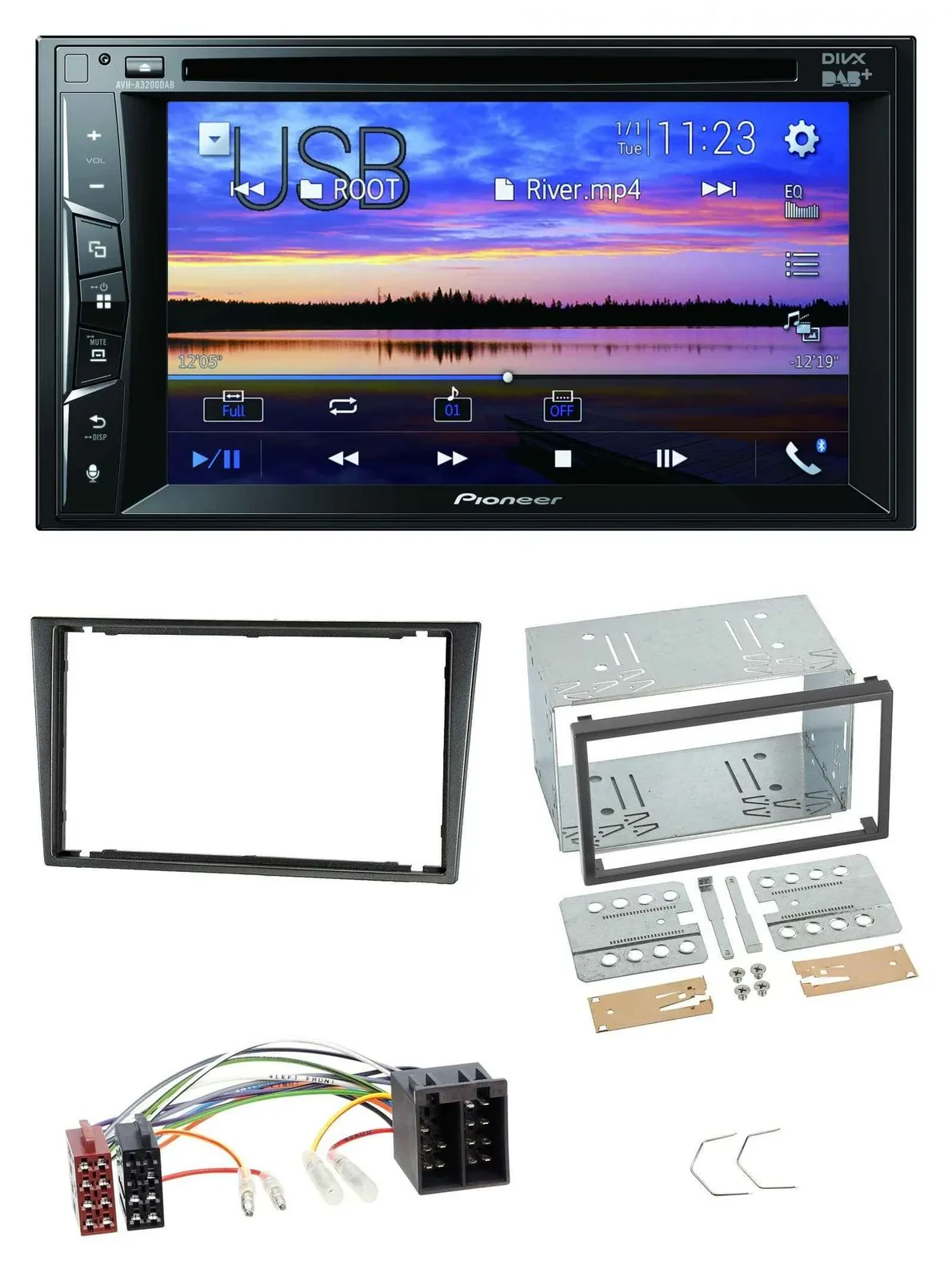 Pioneer Bluetooth 2DIN USB DVD DAB MP3 Autoradio für Opel Combo C Corsa C Tigra
