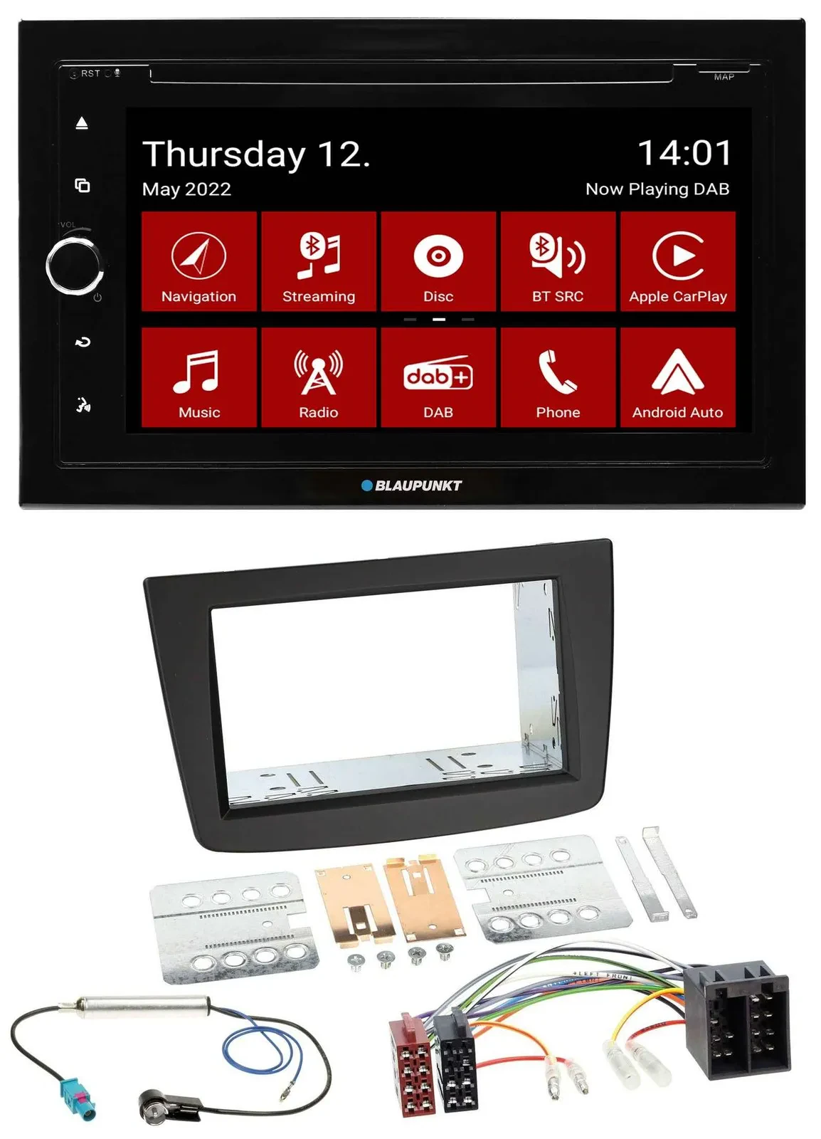 Blaupunkt MP3 DVD Bluetooth DAB 2DIN USB Autoradio für Alfa Romeo Mito 08-14 955