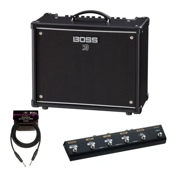 Boss Katana Gen 3 50W 1x12 Inch Combo Guitar Black Amplifier Bundle