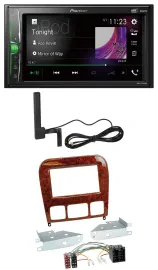 Автомагнитола Pioneer для Mercedes S-Class 1998–2005 2-DIN, Bluetooth, DAB, MP3, AUX, отделка под дерево
