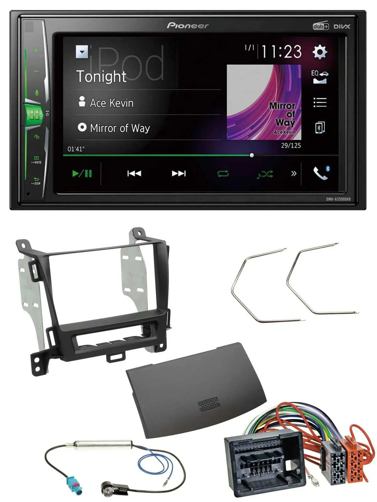 Автомагнитола Pioneer 2 DIN, MP3, DAB, USB, Bluetooth, для Opel Zafira (с 2012), черный
