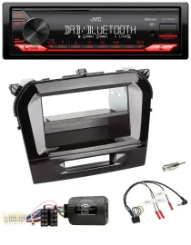 Автомагнитола для Suzuki Vitara (с 2015) JVC Bluetooth, USB, DAB, поддержка кнопок на руле, цвет чёрный (piano black)