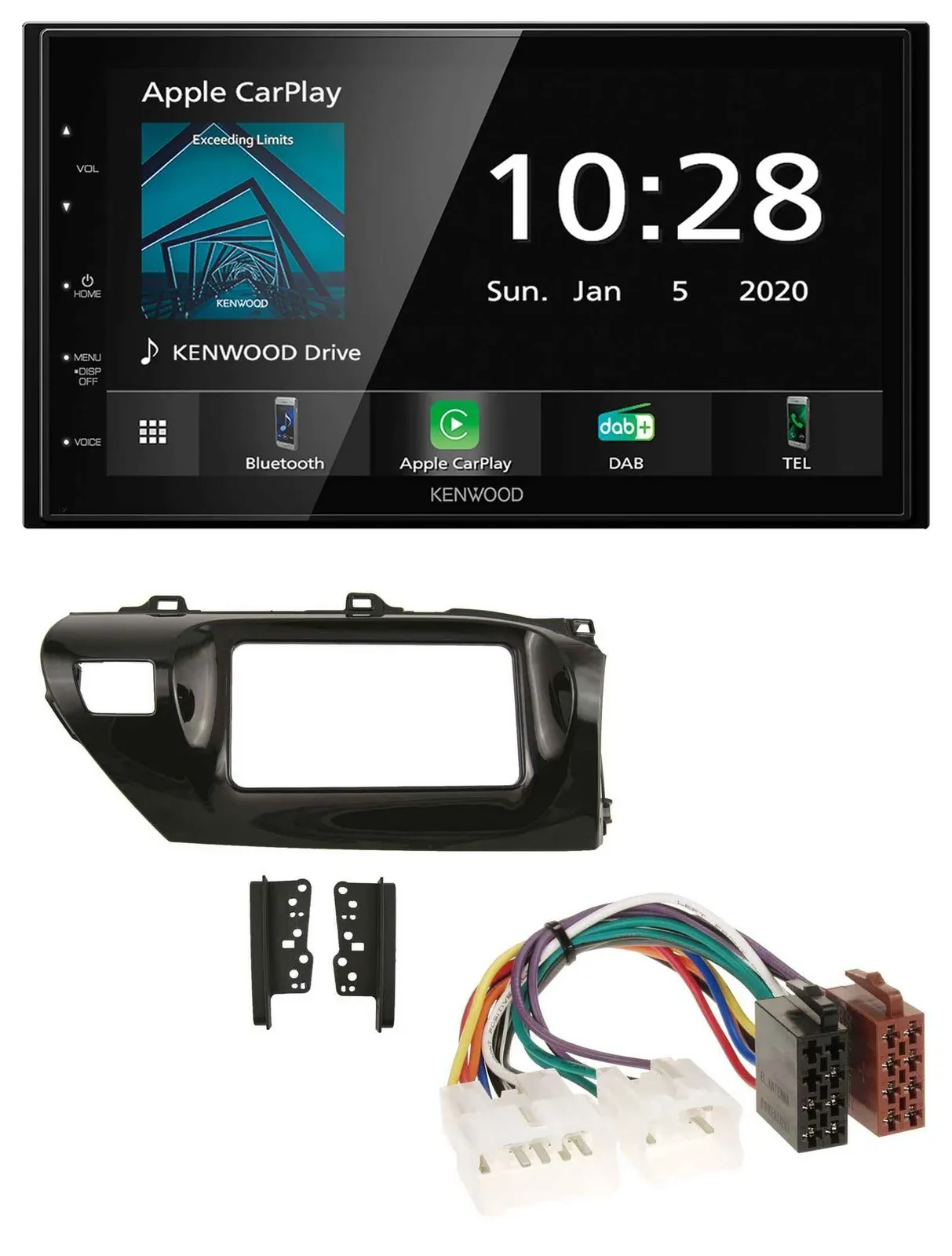 Kenwood Bluetooth MP3 DAB USB 2DIN Autoradio für Toyota Hilux (2015-2020)