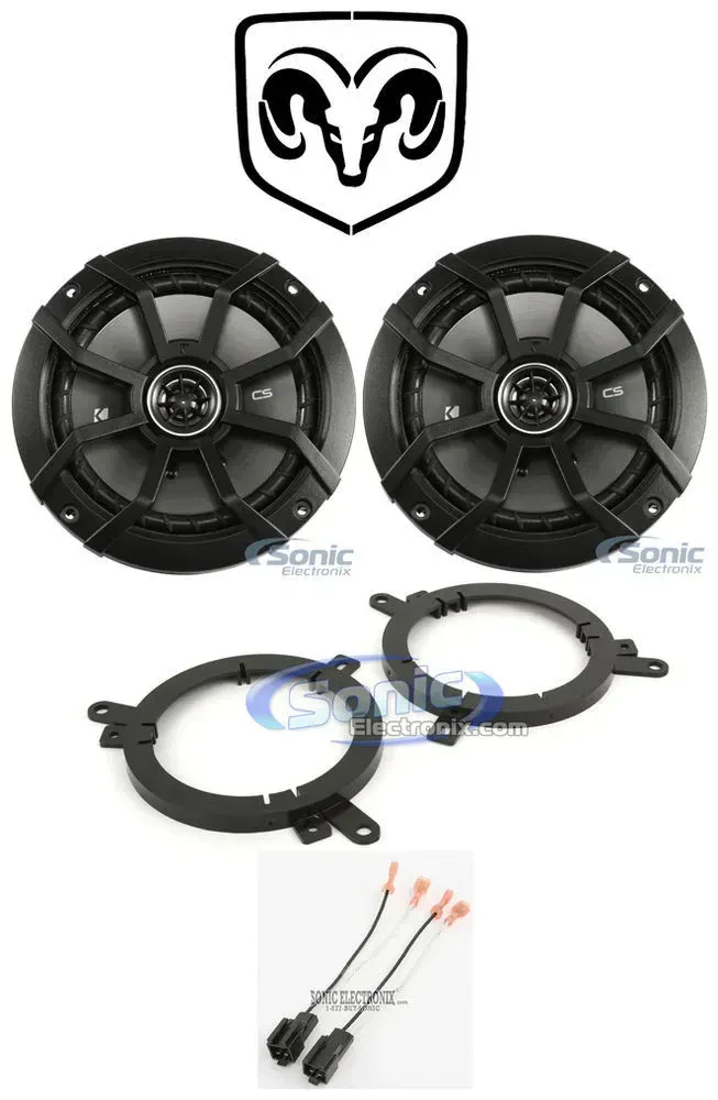 Динамик для автомобиля Dodge Neon 2002–2006 Kicker 46CSC654 6.5" (набор) передние, с адаптерами 82-6600 и проводами 72-6512