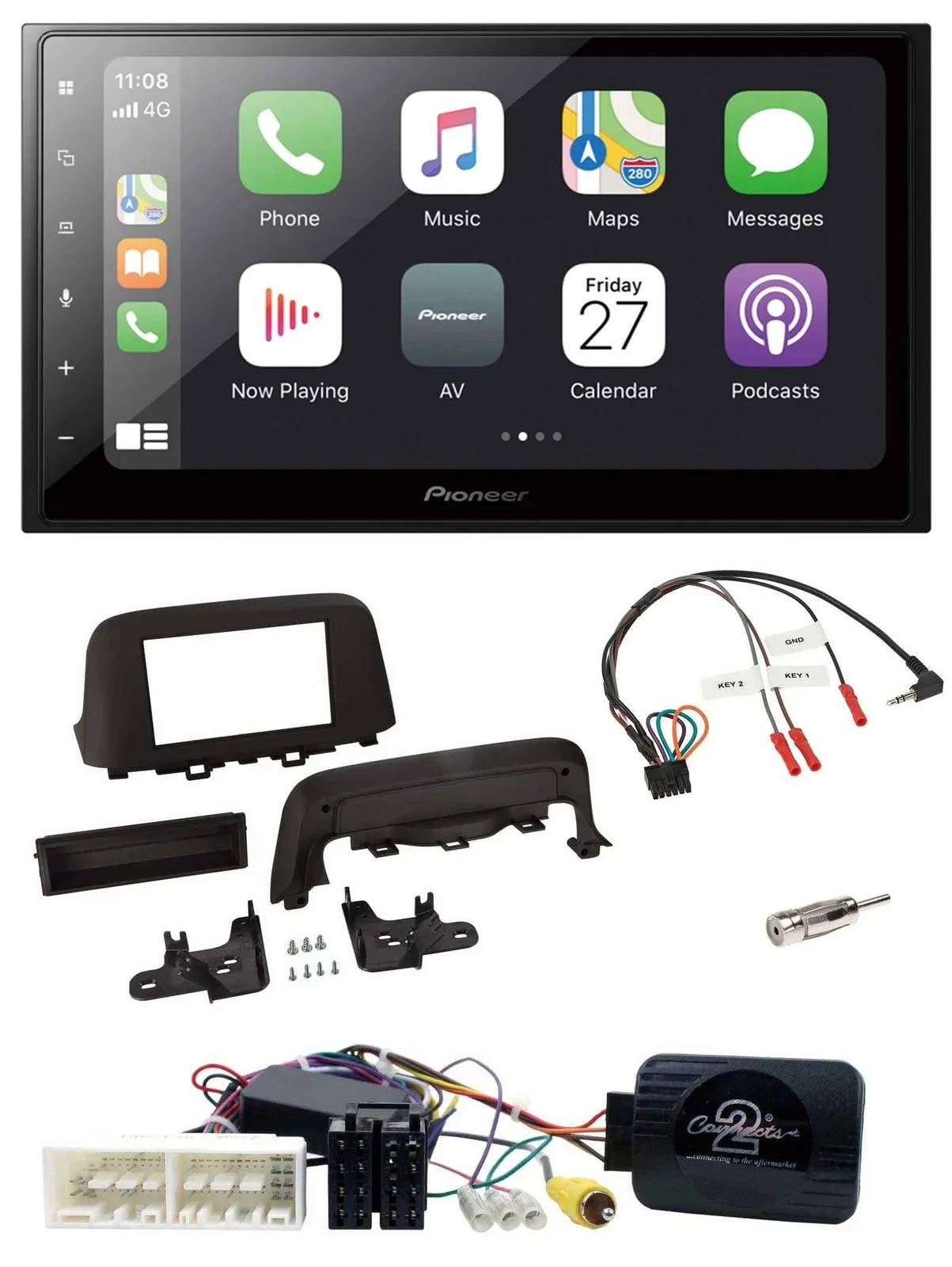 Автомагнитола Pioneer 2DIN, Bluetooth, DAB, USB, для Hyundai Kona с 2013