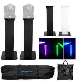 2) Totem Stands+Black+White Scrims For 2) American DJ INNO COLOR BEAM Lights