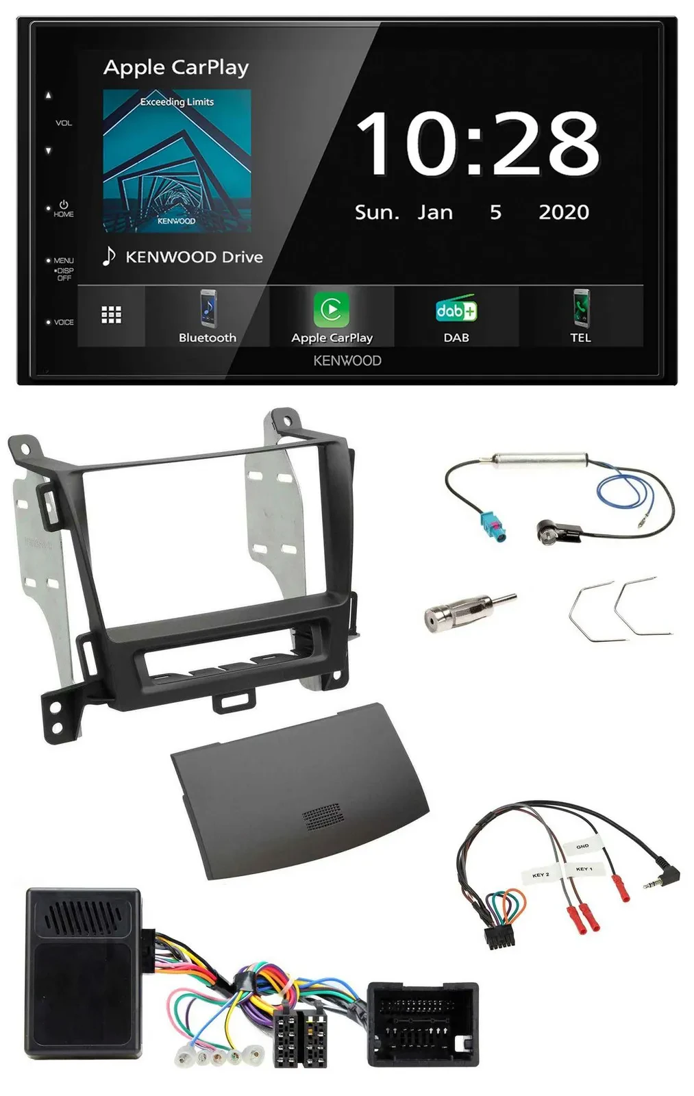 Автомагнитола для Opel Zafira (с 2013) Kenwood 2-DIN, Bluetooth, DAB, USB, чёрный