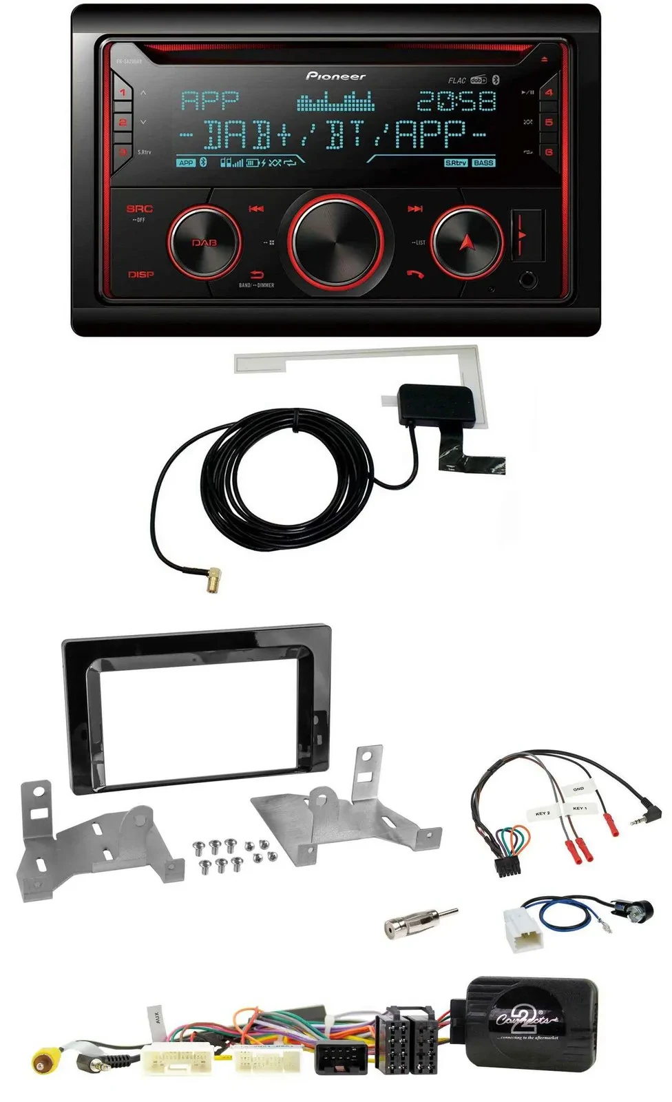 Pioneer 2DIN Lenkrad DAB USB CD Bluetooth Autoradio für Toyota Aygo AB7 ab 22 kl