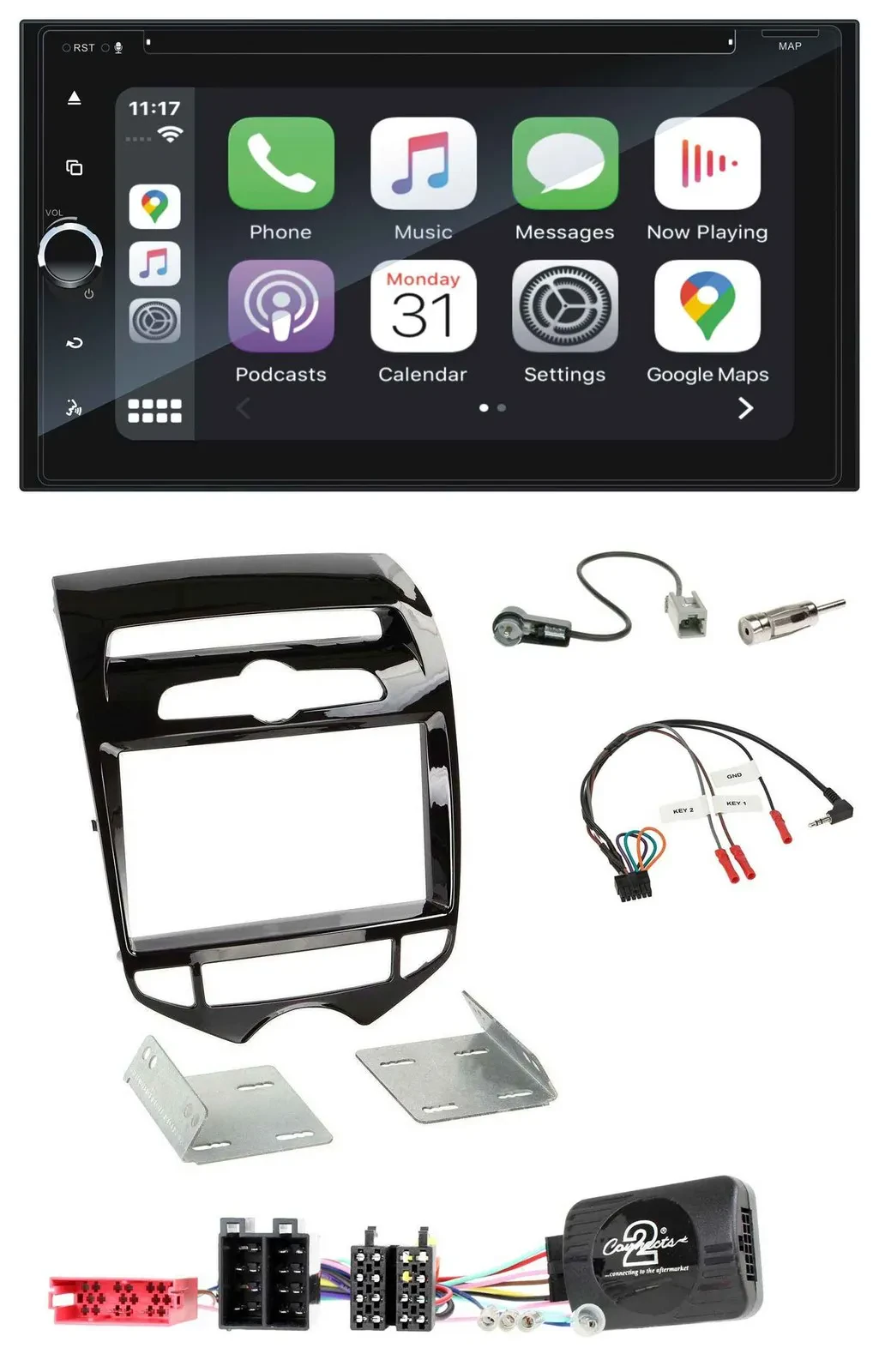 Blaupunkt DAB Lenkrad TMC Bluetooth USB 2DIN Navigation für Hyundai ix20 ab 10 a