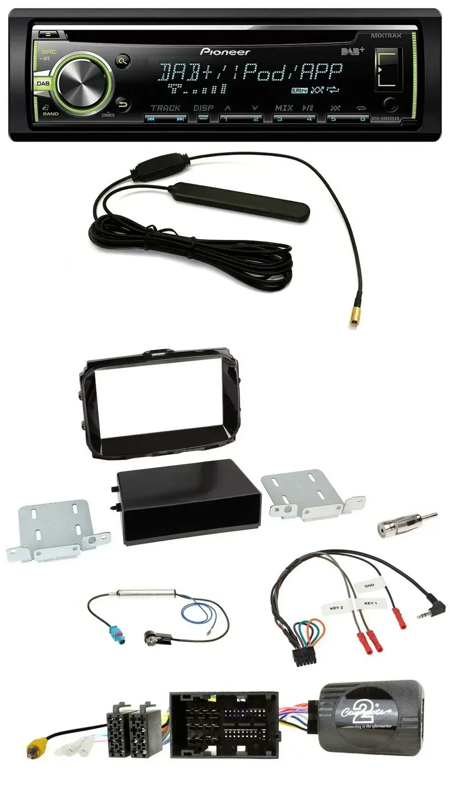 Автомагнитола Pioneer CD/USB, DAB, для Alfa Romeo Giulietta (2013–2021), черный глянец