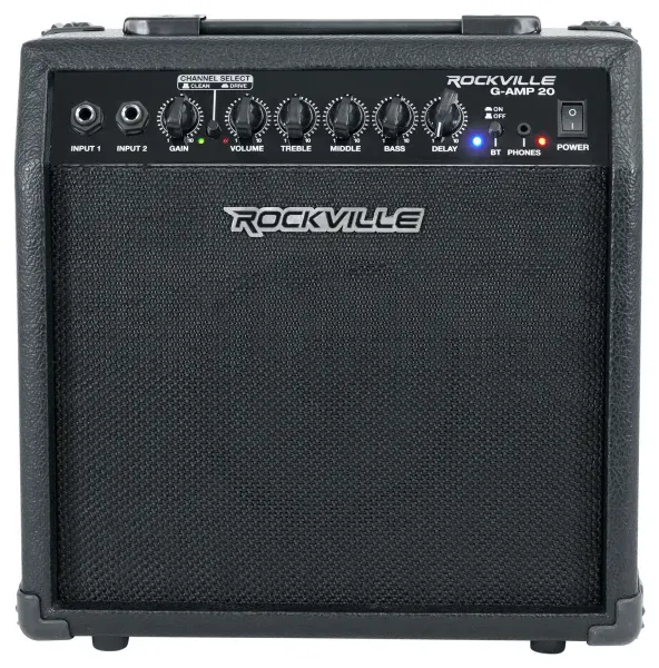 Комбоусилитель для электрогитары Rockville G-AMP 20 Black 20W 1x6.5 с аксессуарами