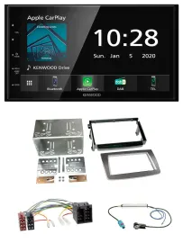 Kenwood Bluetooth MP3 DAB USB 2DIN Autoradio für Alfa Romeo Mito ISO 955 08-14 s
