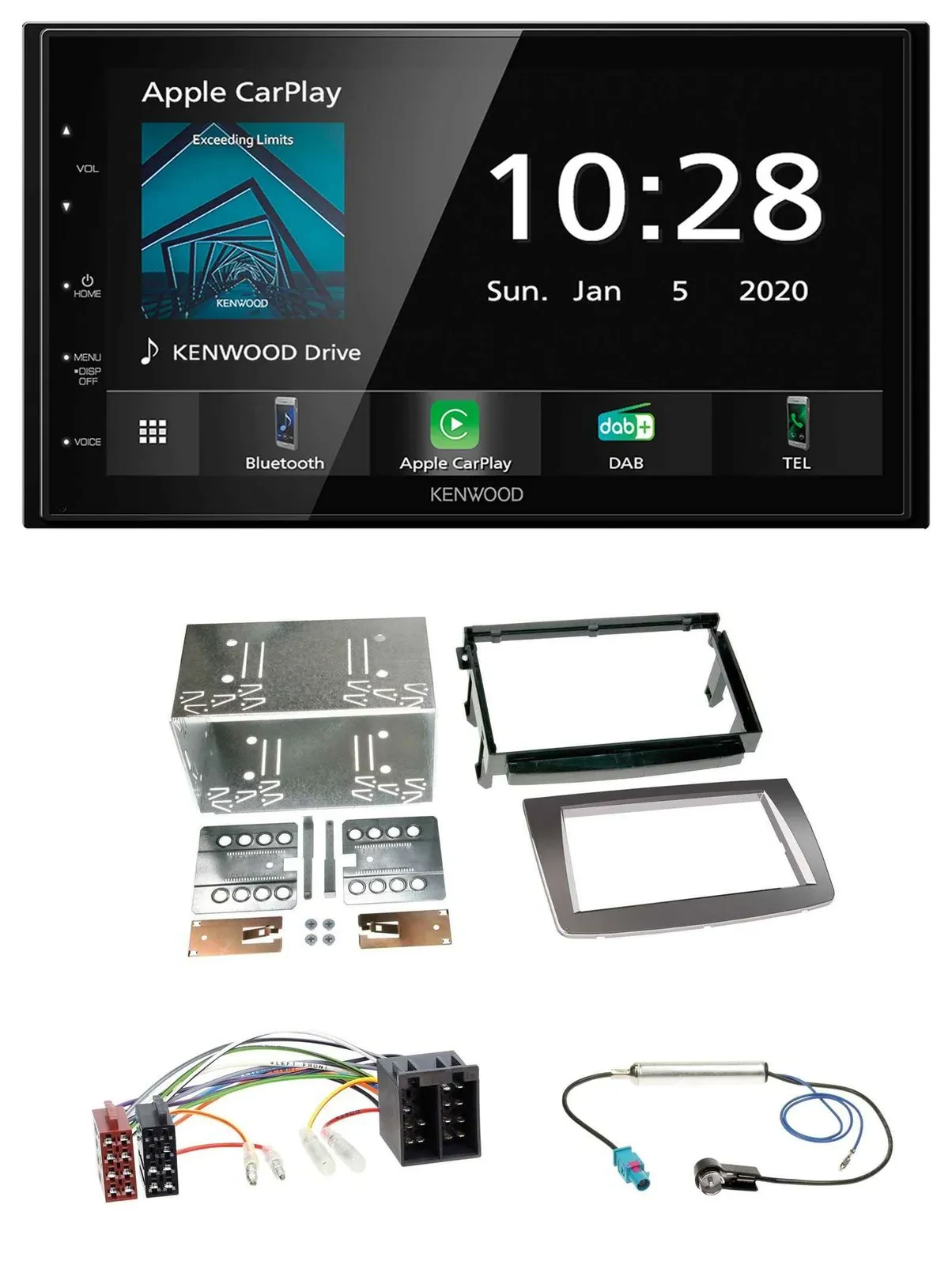 Kenwood Bluetooth MP3 DAB USB 2DIN Autoradio für Alfa Romeo Mito ISO 955 08-14 s