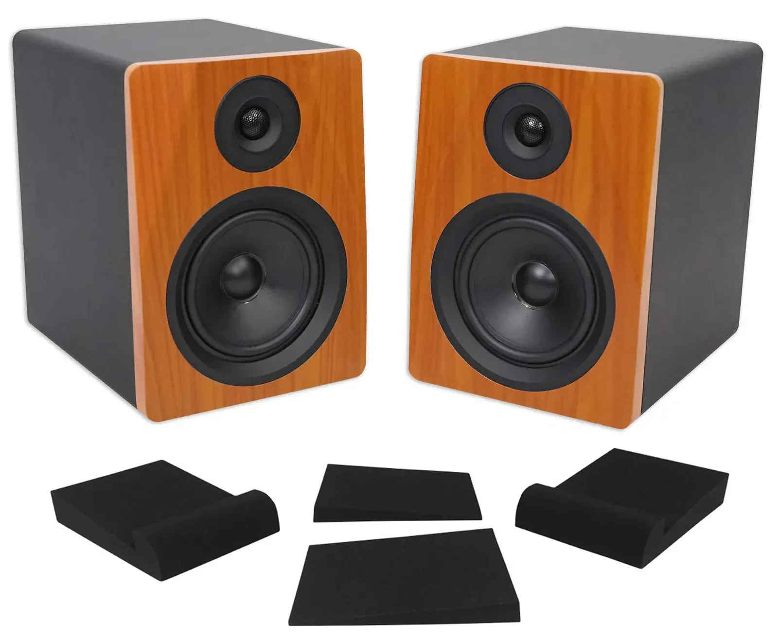 Активный студийный монитор Rockville APM6C Wood с подставками (пара)