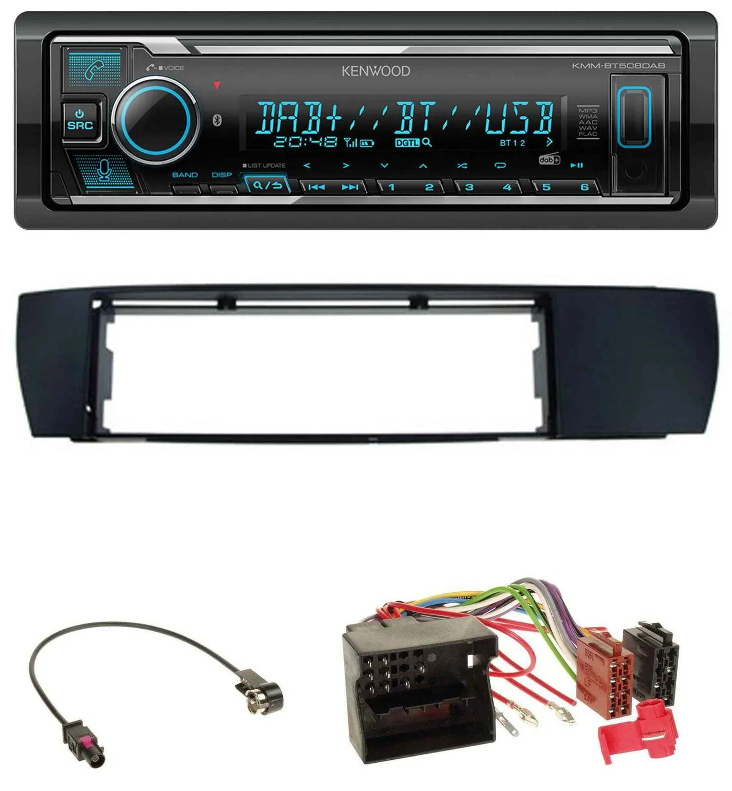Автомагнитола для BMW X3 (E83, 2004–2010) Kenwood Bluetooth DAB USB MP3