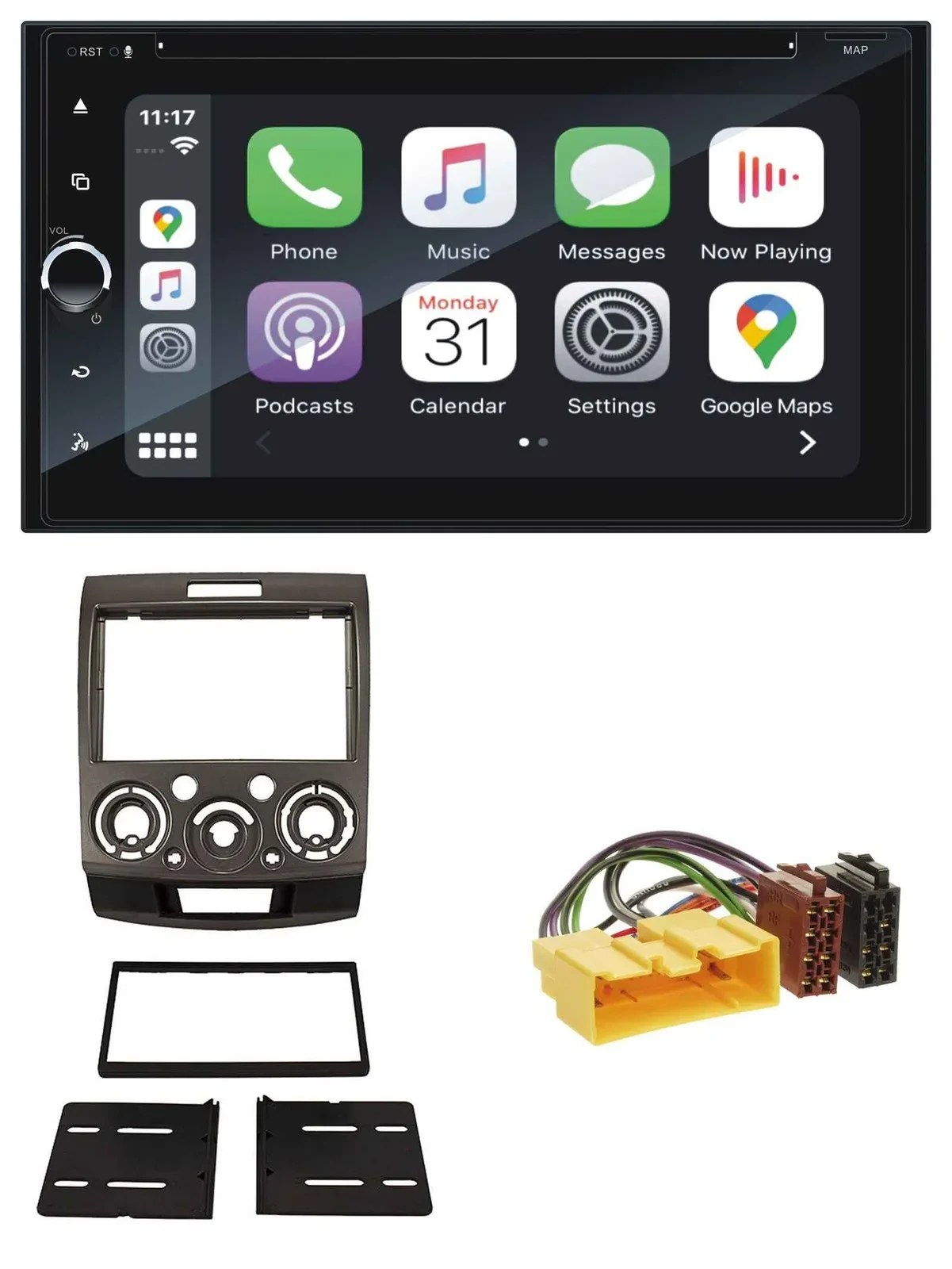 Автомагнитола для Ford Ranger и Mazda BT-50 Blaupunkt 2 DIN, Bluetooth, DAB, USB, DVD, MP3