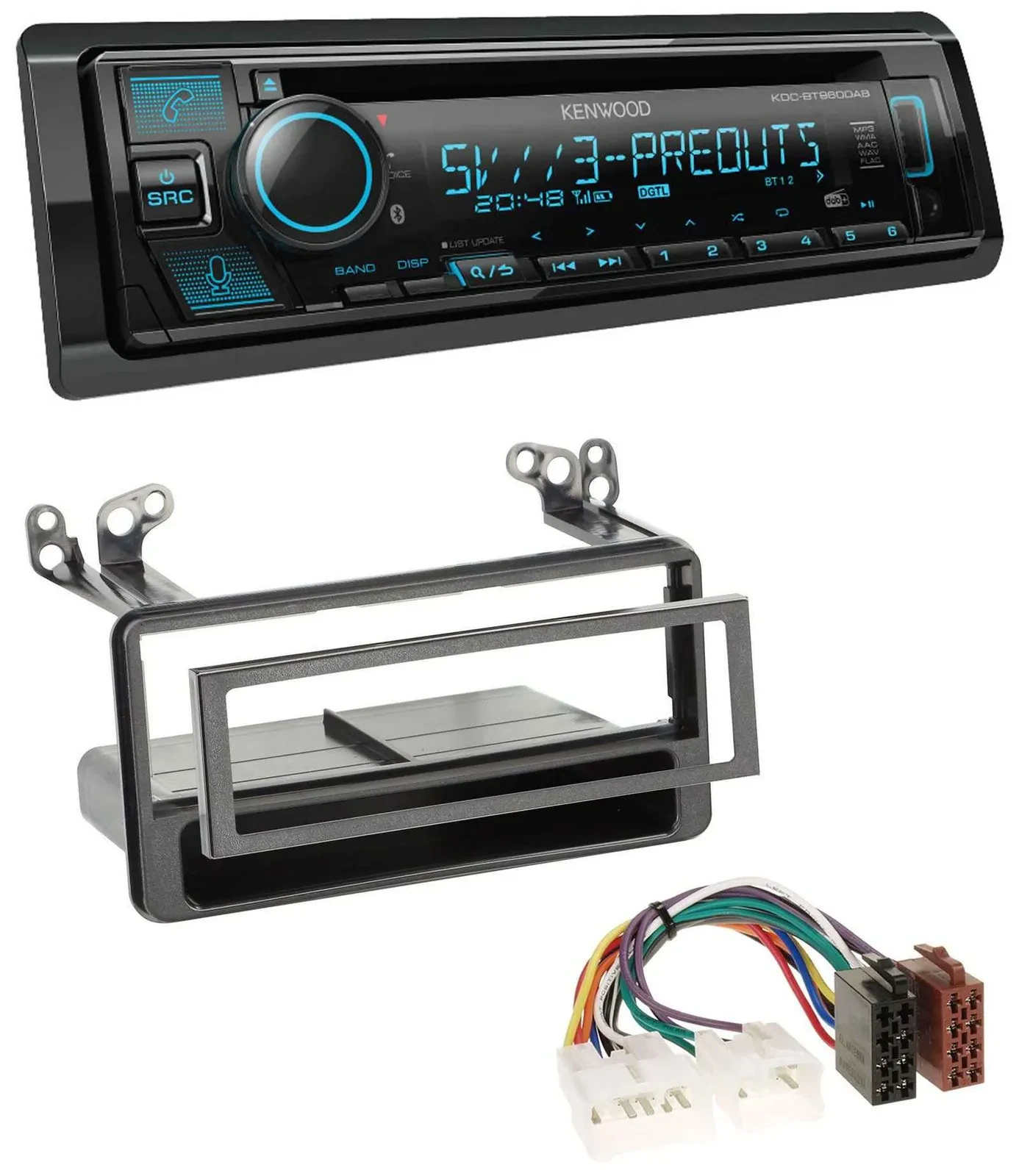 Kenwood Bluetooth USB CD MP3 DAB Autoradio für Toyota MR2, RAV4, Yaris Verso