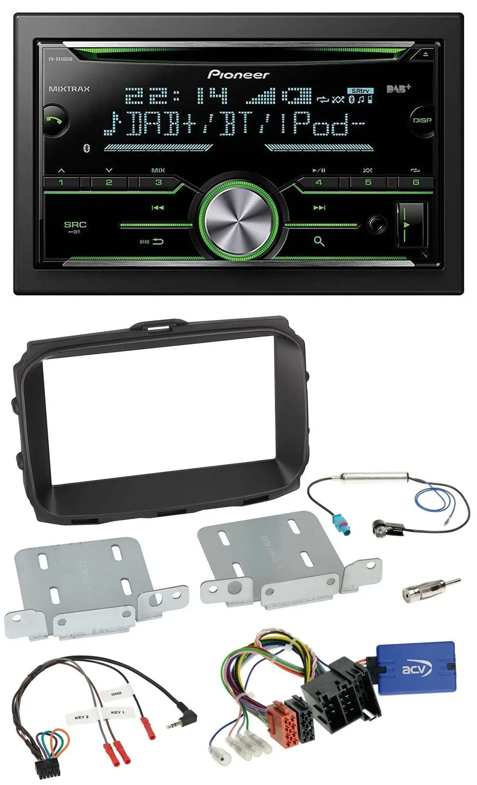 Pioneer Bluetooth Lenkrad DAB 2DIN USB CD Autoradio für Alfa Romeo Giulietta 201