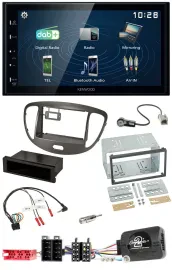 Kenwood 2DIN Bluetooth Lenkrad USB DAB Autoradio für Hyundai i10 2009-13 dunkels