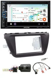 Alpine Bluetooth TMC USB DAB 2DIN Lenkrad Navigation für Suzuki SX4 ab 2013