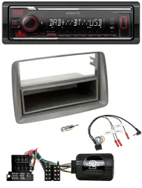 Kenwood Lenkrad Bluetooth USB DAB Autoradio für Fiat Panda 04-10 169 grau