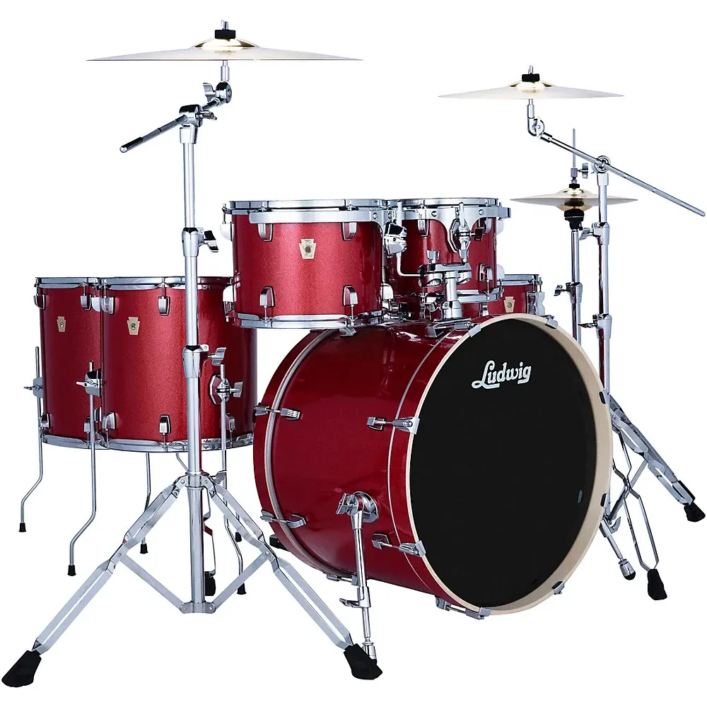 Ludwig Evolution 6-Piece Drum Set With Paiste Cymbals - Crimson Sparkle