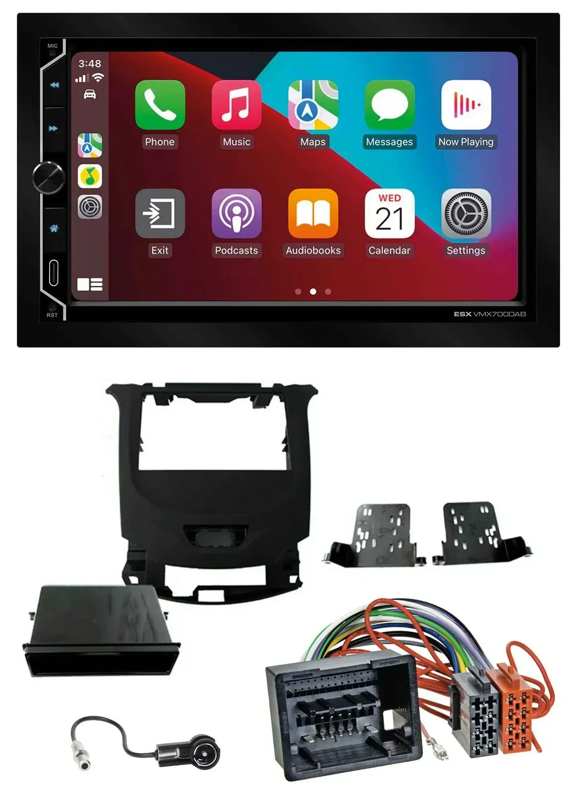 Автомагнитола для Chevrolet Cruze (с 2016) ESX 2-DIN DAB USB MP3 Bluetooth, черный глянец