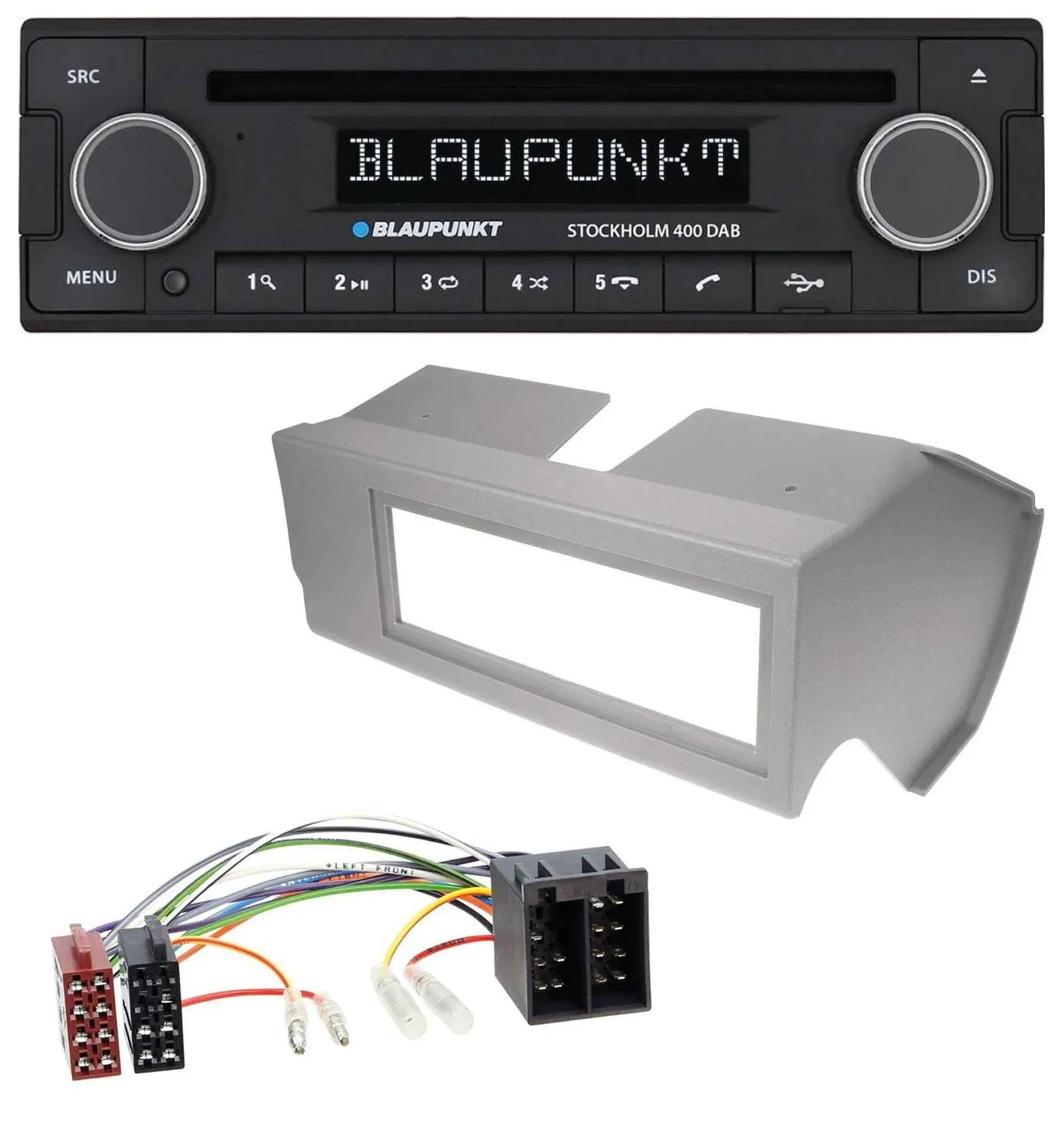 Blaupunkt MP3 Bluetooth DAB CD USB Autoradio für Fiat Panda (bis 2002) - grau